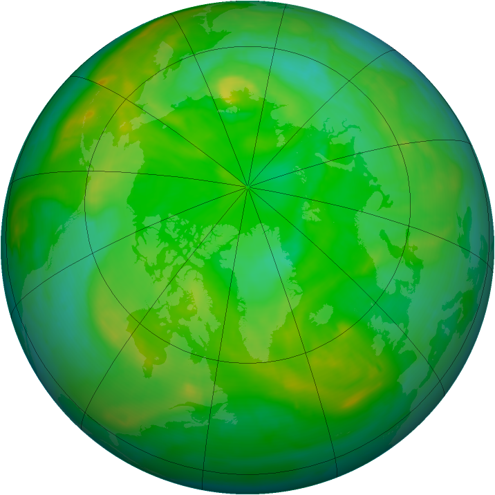 Arctic ozone map for 01 July 2008